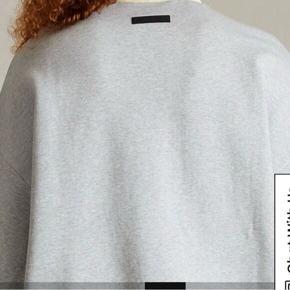 FEAR OF GOD ESSENTIALS LIGHT HEATHER GREY CREW NECK SWEATSHIRT NWT SIZE L - Picture 3 of 6